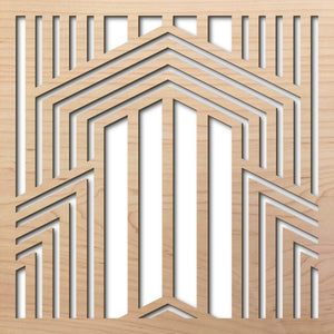 Art Deco 8" laser cut maple pattern rendering