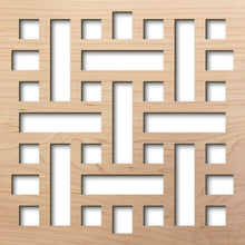 Load image into Gallery viewer, Basketweave 8" laser cut maple pattern rendering
