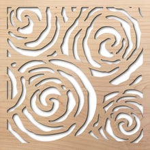 Load image into Gallery viewer, Batik Swirls 8&quot; laser cut maple pattern rendering
