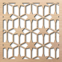 Load image into Gallery viewer, Breezeway Stars 8" laser cut maple pattern rendering