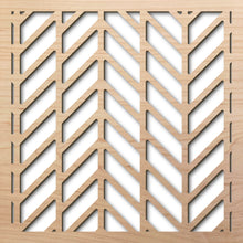 Load image into Gallery viewer, Chevron 8" laser cut maple pattern rendering