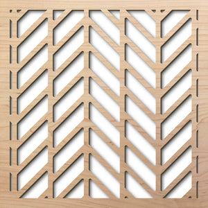 Chevron 8" laser cut maple pattern rendering