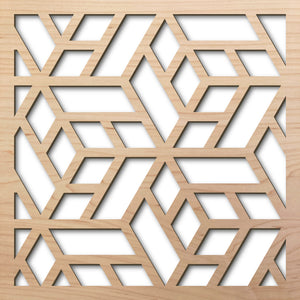 Chinoise Cube 8" laser cut maple pattern rendering