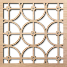 Load image into Gallery viewer, Circles Grille 8&quot; laser cut maple pattern rendering

