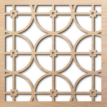 Load image into Gallery viewer, Circles Grille 8" laser cut maple pattern rendering