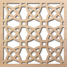 Load image into Gallery viewer, Circles 1 Thick 8" laser cut maple pattern rendering