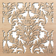 Load image into Gallery viewer, Damask 8&quot; laser cut maple pattern rendering
