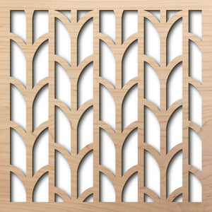 Deco Vines 8" laser cut maple pattern rendering