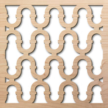 Load image into Gallery viewer, Double Horseshoe 8" laser cut maple pattern rendering