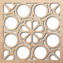 Load image into Gallery viewer, Flower Circles 8" laser cut maple pattern rendering