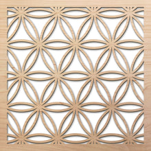 Load image into Gallery viewer, Flower of Life 8" laser cut maple pattern rendering