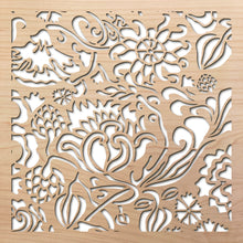 Load image into Gallery viewer, Garden Fantasy 8" laser cut maple pattern rendering
