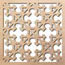 Load image into Gallery viewer, Gothic Grille 8" laser cut maple pattern rendering