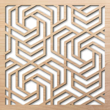 Load image into Gallery viewer, Hexagon Puzzle 8" laser cut maple pattern rendering