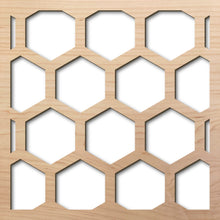 Load image into Gallery viewer, Honeycomb 8" laser cut maple pattern rendering