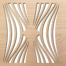 Load image into Gallery viewer, Hourglass 8" laser cut maple pattern rendering