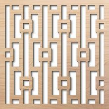 Load image into Gallery viewer, Mod Geometric 8" laser cut maple pattern rendering
