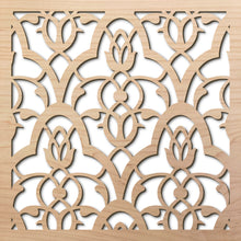 Load image into Gallery viewer, Moorish Leaves 8" laser cut maple pattern rendering