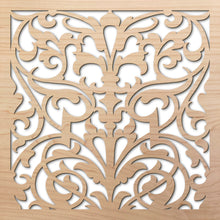 Load image into Gallery viewer, Ornate Damask 8" laser cut maple pattern rendering