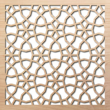 Load image into Gallery viewer, Persian Wheels 8" laser cut maple pattern rendering