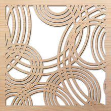 Load image into Gallery viewer, Rain on Water 8" laser cut maple pattern rendering