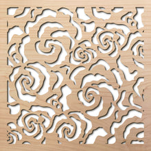 Load image into Gallery viewer, Roses 8" laser cut maple pattern rendering