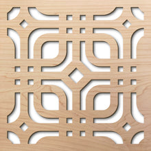 Load image into Gallery viewer, Rounded Squares 8" laser cut maple pattern rendering