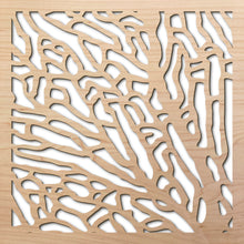 Load image into Gallery viewer, Sea Fan 8" laser cut maple pattern rendering