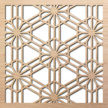 Load image into Gallery viewer, Tortoise Shell 1 8" laser cut maple pattern rendering