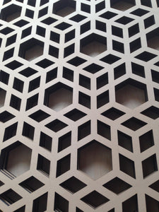 3D Cubes Laser Cut Panel - Close Up