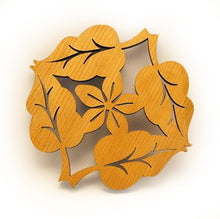 Load image into Gallery viewer, Laser Cut Wood 4 Leaf Flower Trivet 
