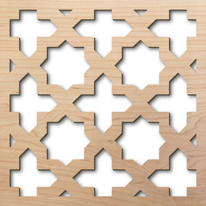 Arabesque 8" Maple Laser Cut Pattern Rendering