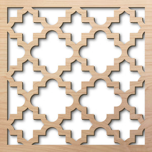 Arabesque 3 8" Maple Laser Cut Pattern Rendering