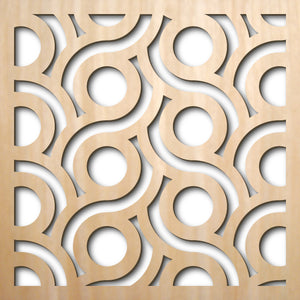 Braids and Circles 8" laser cut maple pattern rendering
