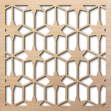 Load image into Gallery viewer, Breezeway Stars 8&quot; laser cut maple pattern rendering
