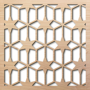 Breezeway Stars 8" laser cut maple pattern rendering