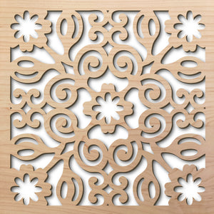 Carmel 8" laser cut maple pattern rendering