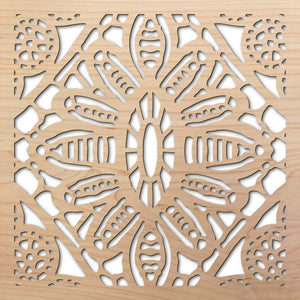 Chantilly Lace 8" laser cut maple pattern rendering
