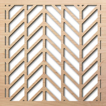 Load image into Gallery viewer, Chevron 8&quot; laser cut maple pattern rendering
