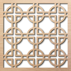 Circle Square 8" laser cut maple pattern rendering