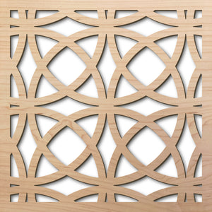 Circles Overlap 8" laser cut maple pattern rendering