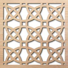 Load image into Gallery viewer, Circles 1 Thick 8&quot; laser cut maple pattern rendering
