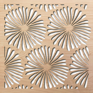 Daisies 8" laser cut maple pattern rendering