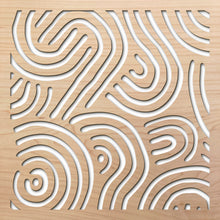 Load image into Gallery viewer, Deco Swirls 8&quot; laser cut maple pattern rendering
