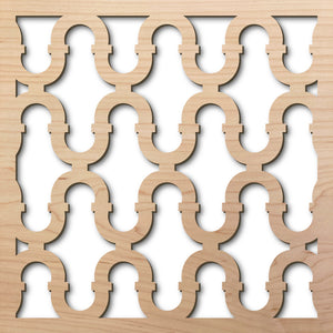 Double Horseshoe 8" laser cut maple pattern rendering