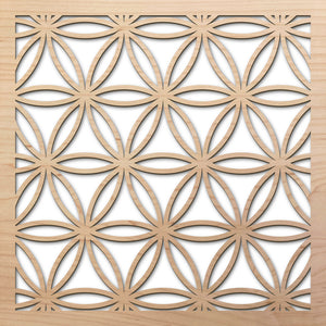 Flower of Life 8" laser cut maple pattern rendering
