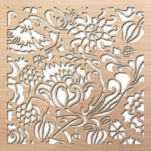 Garden Fantasy 8" laser cut maple pattern rendering
