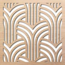 Load image into Gallery viewer, Gatsby Arches 8&quot; laser cut maple pattern rendering
