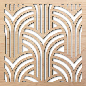 Gatsby Arches 8" laser cut maple pattern rendering