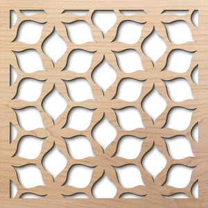Hana Hex 8" laser cut maple pattern rendering